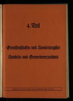 Genossenschafts- und Handelsregister, Handels- und Gewerbeverzeichnis