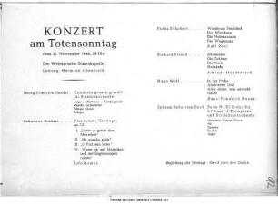 Konzert am Totensonntag