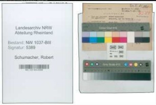 Entnazifizierung Robert Schumacher , geb. 01.04.1884 ()