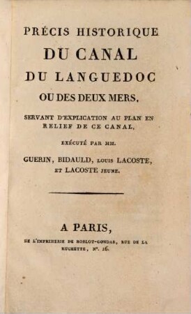 Précis historique du canal du Languedoc