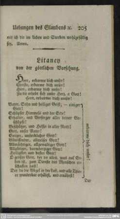 Litaney von der göttlichen Vorsehung