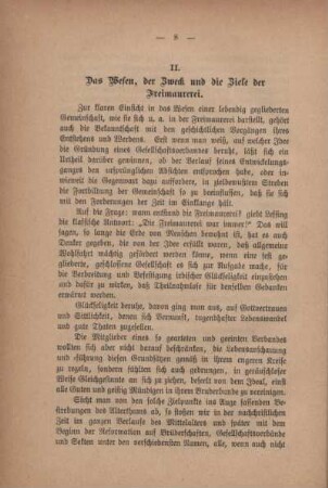 II. Das Wesen, der Zweck und die Ziele der Freimaurerei