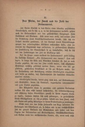 II. Das Wesen, der Zweck und die Ziele der Freimaurerei