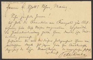 Brief an B. Schott's Söhne : 08.09.1912