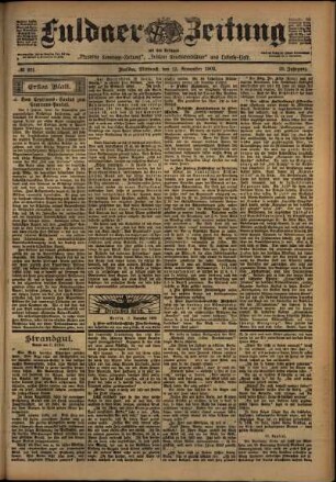 Erste Ausgabe vom Mittwoch, den 12. November 1902.