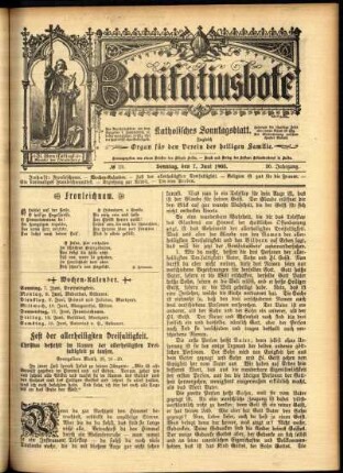 Erste Ausgabe vom Sonntag, den 07. Juni 1903.