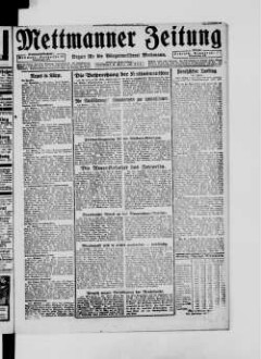 Mettmanner Zeitung. 1919-1940