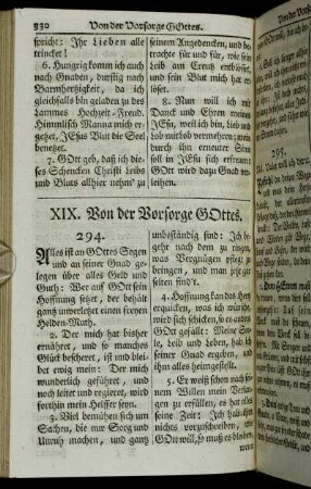 XIX. Von der Vorsorge Gottes.