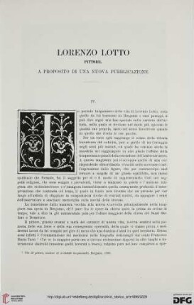 Ser.2: Lorenzo Lotto pittore, [2] : a proposito di una nuova pubblicazione