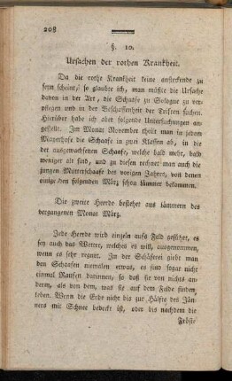 §. 10. Ursachen der rothen Krankheit. - §. 11. Von der Behandlung der rothen Krankheit.
