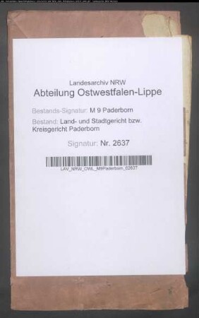Erblasser: Carpe, Franz; Erblasser: Carpe, Eva Maria, geb. Laufkötter: