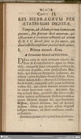 Caput II. Res Hebraeorum Per Aetates Suas Digestae
