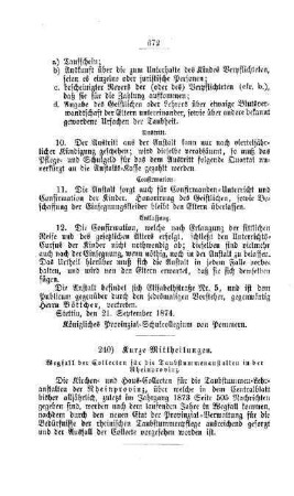 Kurze Mittheilungen : [V. Elementarschulwesen]