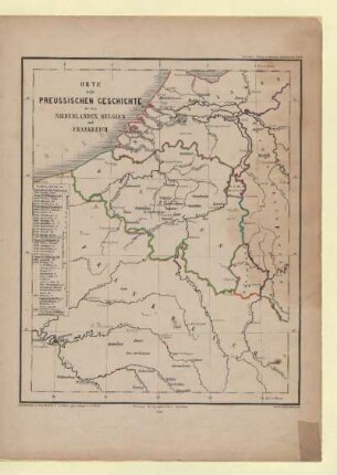 Orte zur Preussischen Geschichte in den Niederlanden, Belgien und Frankreich