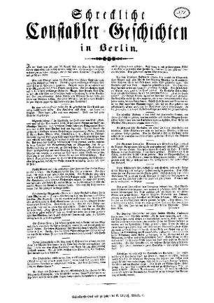 Schreckliche Constabler=Geschichten in Berlin.