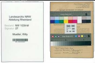 Entnazifizierung Willy Mueller , geb. 10.07.1910 (Dachdecker)