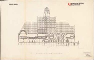 Stadthaus Schinkelwettbewerb 1898: Längsschnitt C-D 1:200