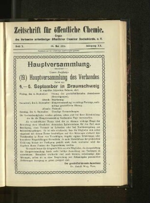 Hauptversammlung.
