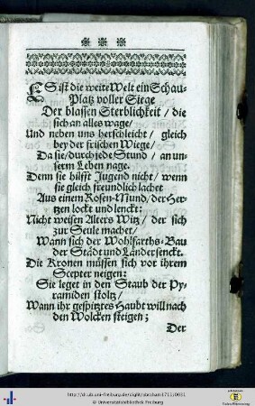 Gedicht zur Sterblichkeit