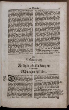 II. Beschreibung Der Religions-Uebungen Der sogenannten Böhmischen Brüder