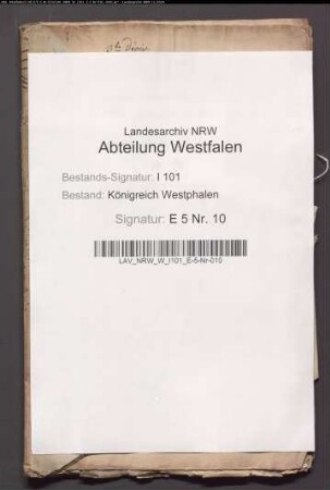 Verzeichnisse der Forstdistrikte der Unterinspektion Büren