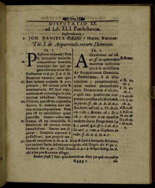 Disputatio XX. ad Lib XLI. Pandectarum