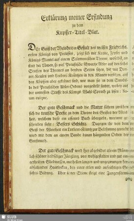 Erklärung meiner Erfindung zu dem Kupffer-Titel-Blat