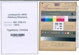 Entnazifizierung Christine Tiggelkamp, geb. 30.11.1895 (Kaufmann)