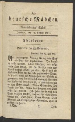 Neunzehentes Stück