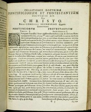 Dispotatio XIV. De Christo. Resp. Conrado Bernhardo Eggers/ Hannoverano.