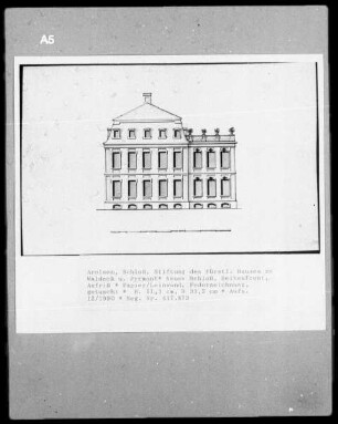 Neues Schloß, Seitenfassade, Aufriß