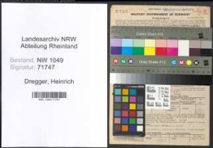 Entnazifizierung Heinrich Dregger , geb. 17.01.1901 (Schiedsmann)