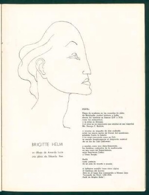 Brigitte Helm - un dibujo de Amanda Lucía, una glosa de Eduardo Ken