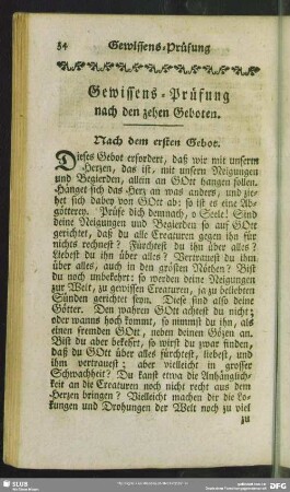 Gewissens-Prüfung nach den zehen Geboten