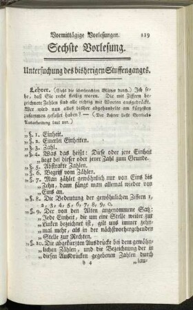 Sechste Vorlesung.