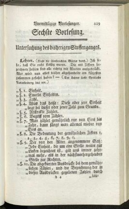 Sechste Vorlesung.