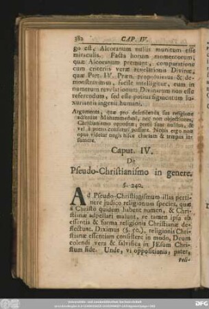 Caput. IV. De Pseudo-Christianismo in genere.