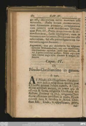 Caput. IV. De Pseudo-Christianismo in genere.