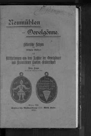 Neumühlen und Oevelgönne : historische Skizzen