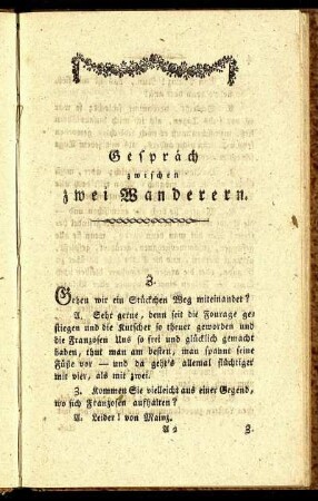 Gespräch zwischen zwei Wanderern.