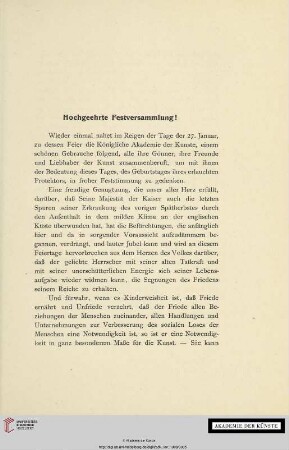 Hochgeehrte Festversammlung!