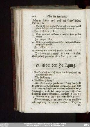 6. Von der Heiligung.