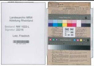 Entnazifizierung Friedrich Lotz , geb. 16.11.1901 (Steuerinspektor)