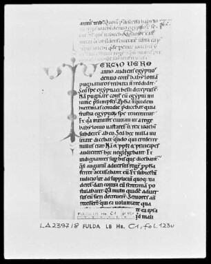 Flavius Josephus, Antiquitates Judaeorum Buch 1-13 — Initiale T, Folio 123verso
