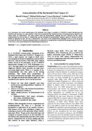 Anonymisation of the Dortmund Chat Corpus 2.1