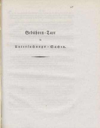 Gebühren-Taxe in Untersuchungs-Sachen.