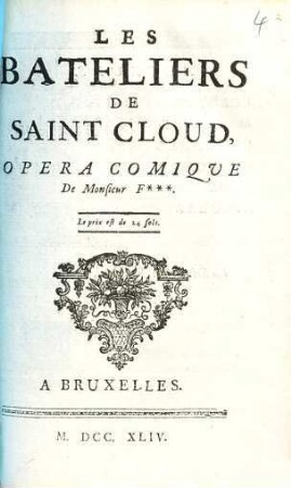 Les Bateliers De Saint Cloud : opéra comique