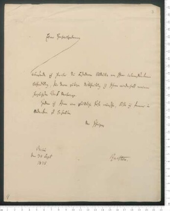 Brief von Carl Johann Bernhard Karsten an Adelbert von Chamisso