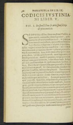 Codicis Iustiniani Liber V.