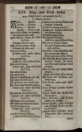 XXX. Klag- und Trost-Lieder. - XXXI. In Creutz und Anfechtung.
